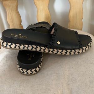 Kate Spade leather ruffle slide